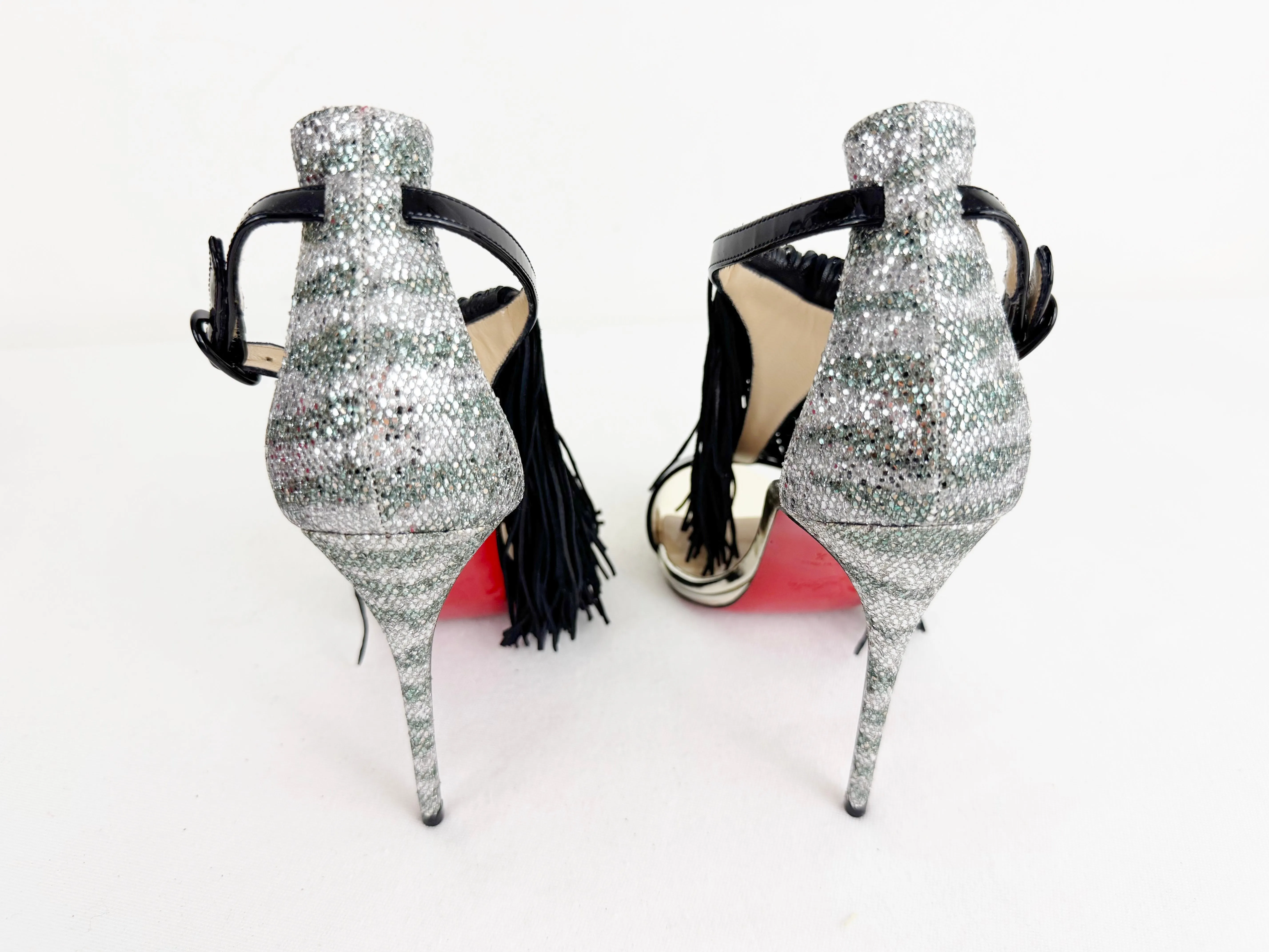 NEW Christian Louboutin Fringe Accent Heels Size 6.5