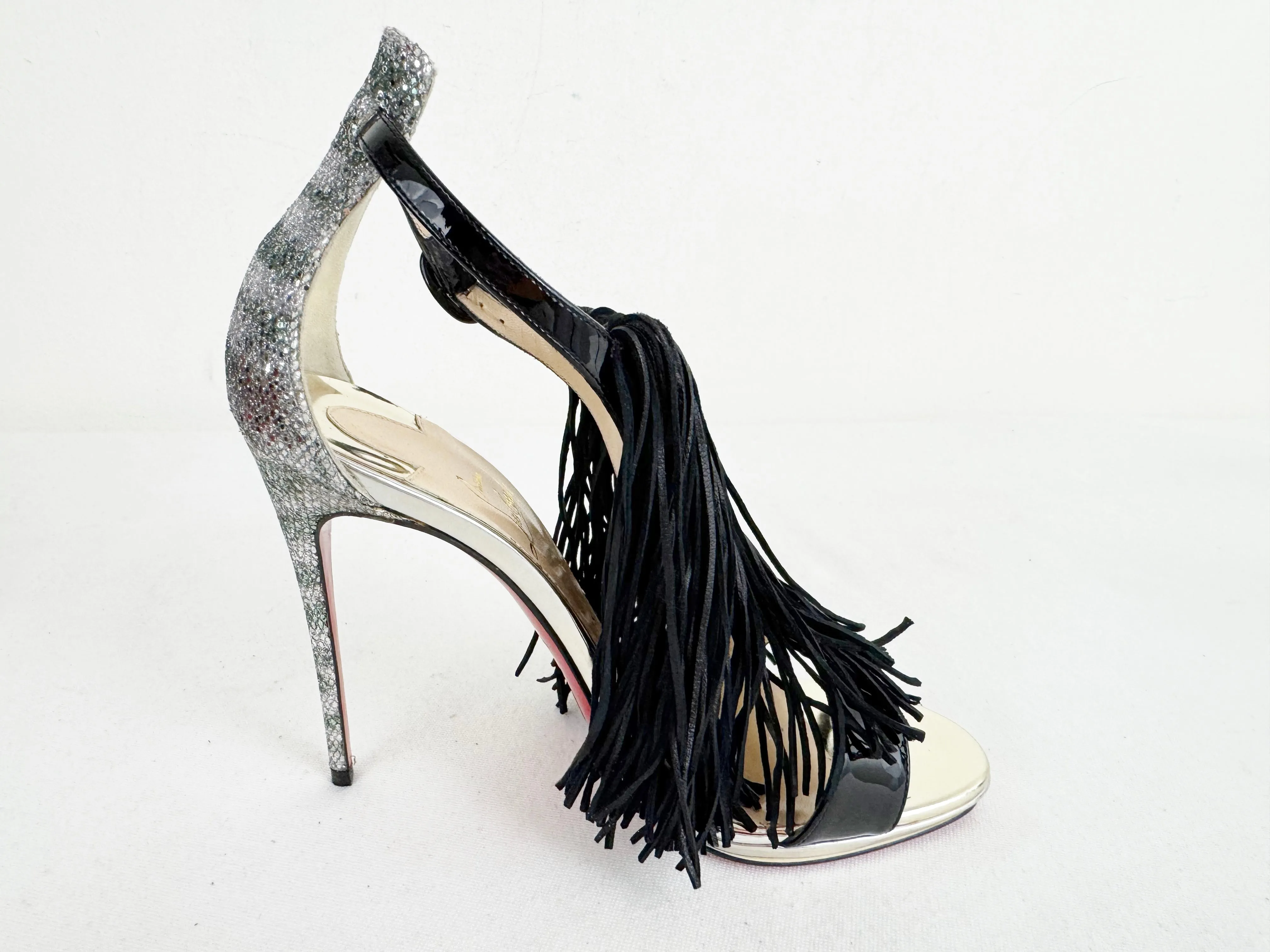 NEW Christian Louboutin Fringe Accent Heels Size 6.5