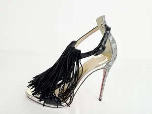 NEW Christian Louboutin Fringe Accent Heels Size 6.5