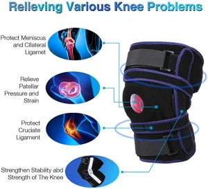 New Nvorliy Plus Size Hinged Knee Brace Dual Strap Patellar Stabilization Design & High-Level Support For Arthritis, ACL, LCL, MCL, Meniscus Tear, TDislocation, Post-Surgery Recovery Fit Men & Women, Sz 2X!