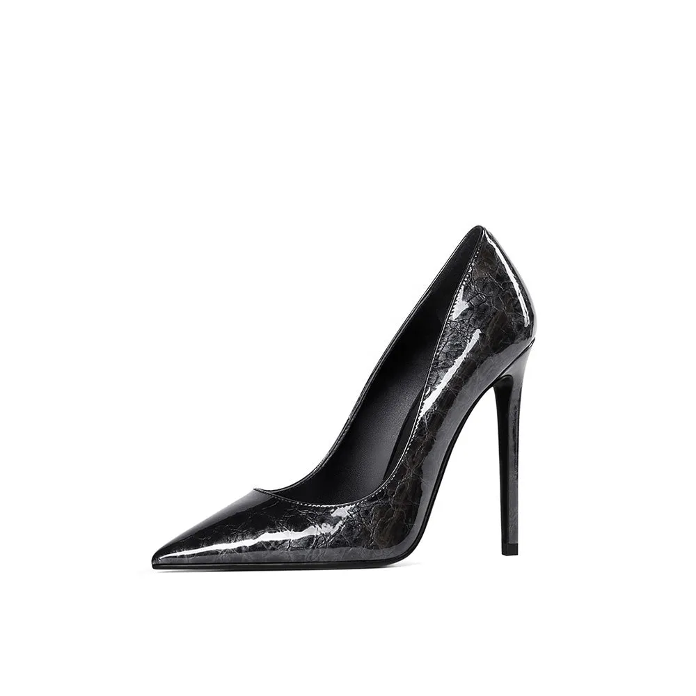 New single  pointed toe patent leather sexy women's  all-match stiletto high heels