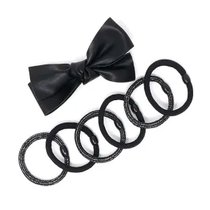 New York Collection Bow Clip & Hair Tie Set
