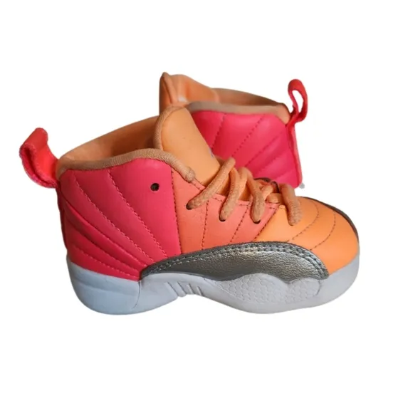 NIKE AIR JORDAN 12 RETRO SUNRISE RACER PINK MANGO 819666-602 SIZE 5C