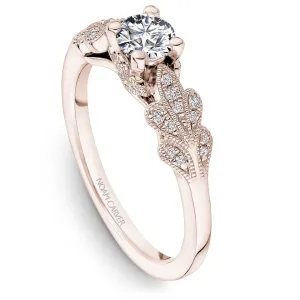 Noam Carver 14kt Rose Gold 0.50ct Round Solitaire with Floral Shoulders