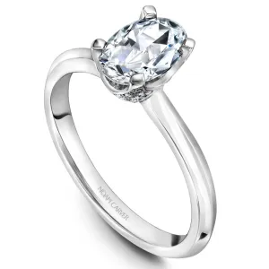 Noam Carver 14kt White Gold 1.01ct Oval Solitaire with Pave Diamond Accents