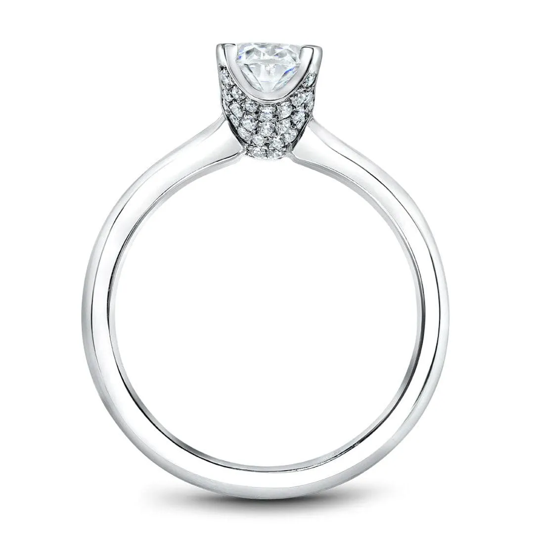 Noam Carver 14kt White Gold 1.01ct Oval Solitaire with Pave Diamond Accents