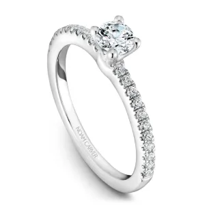 Noam Carver 14kt White Gold Round Solitaire with Diamond Shoulders