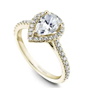 Noam Carver 14kt Yellow Gold 0.50ct Pear Halo with Diamond Shoulders