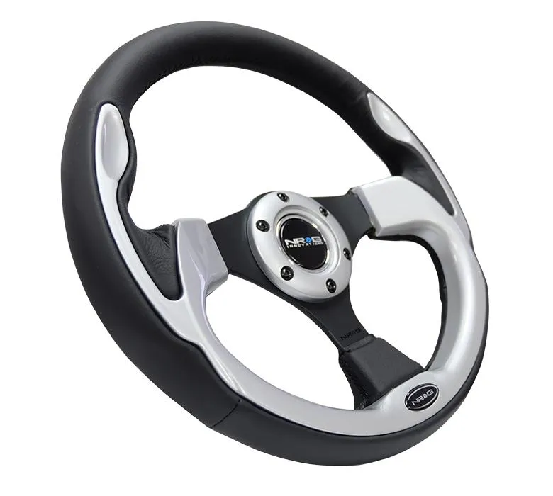 NRG RST-001SL 320mm Silver Reinforced Racing Steering Wheel