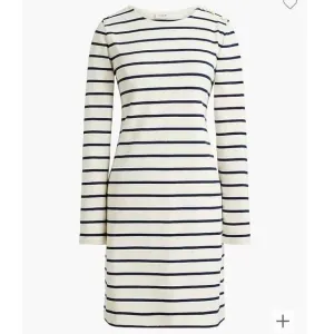 NWT J. CREW Factory Striped Button Shoulder Mini Dress Navy Blue Cream Medium