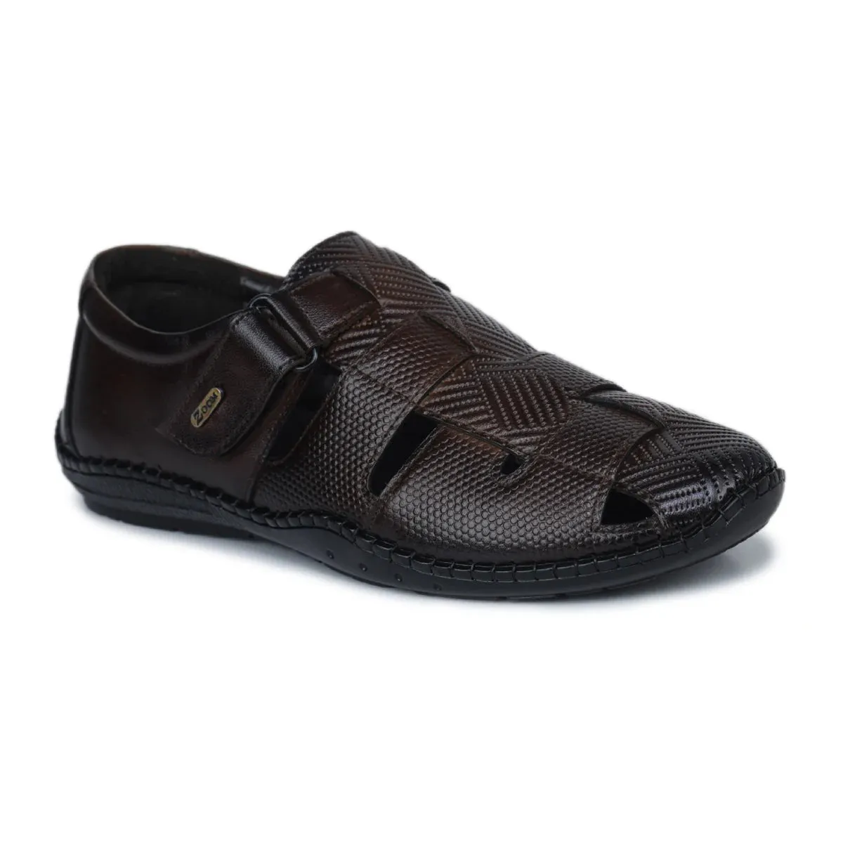 Original Leather Sandals for Men – 1901 with Mat Weave Design & Cushioned Insole