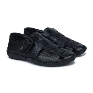 Original Leather Sandals for Men – 1901 with Mat Weave Design & Cushioned Insole