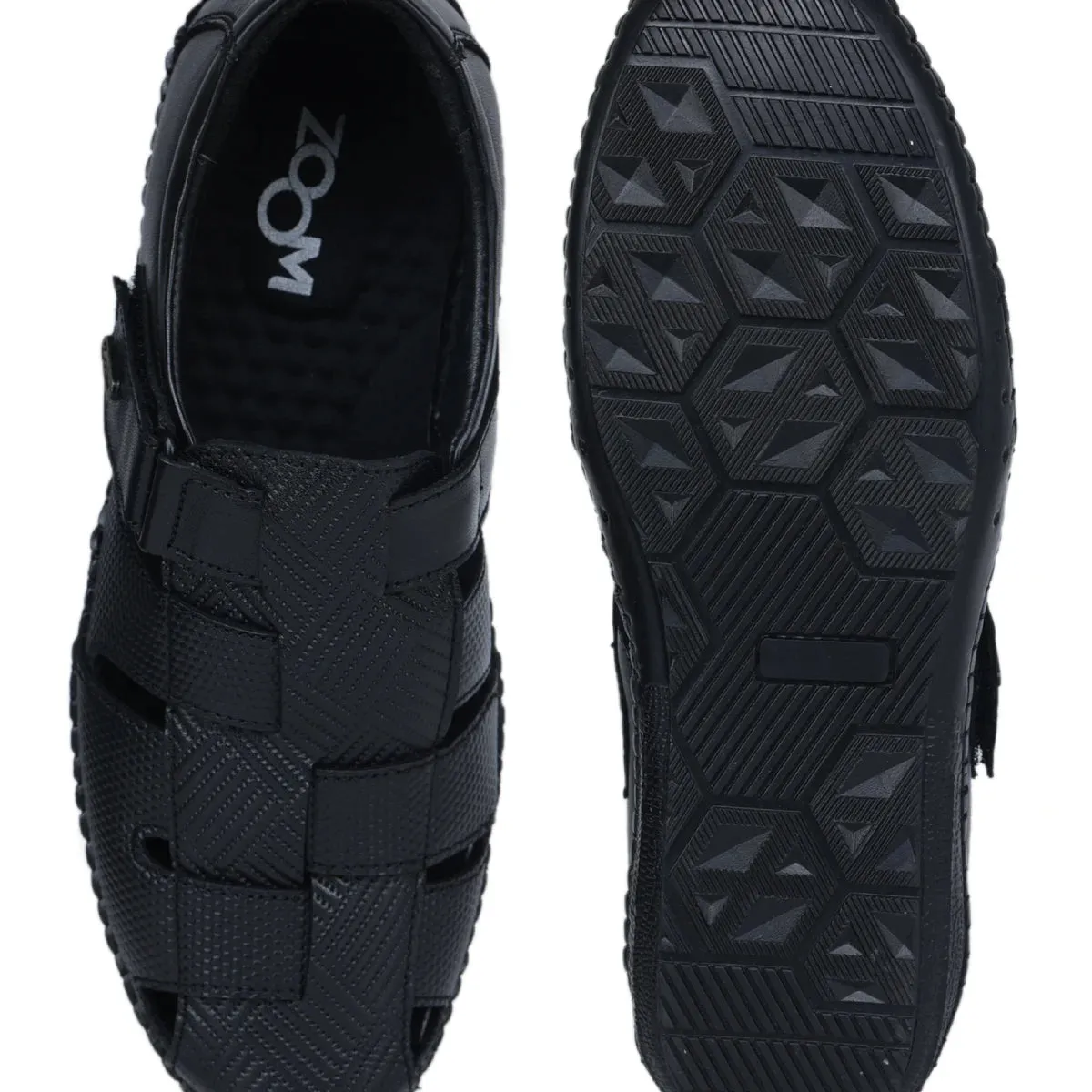 Original Leather Sandals for Men – 1901 with Mat Weave Design & Cushioned Insole