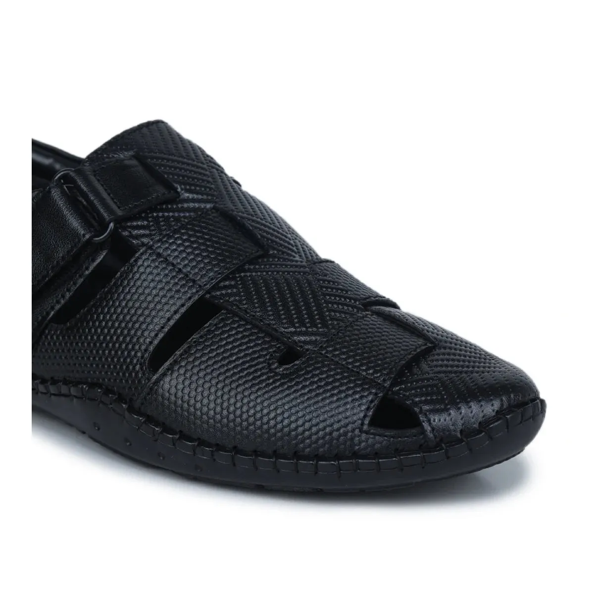 Original Leather Sandals for Men – 1901 with Mat Weave Design & Cushioned Insole