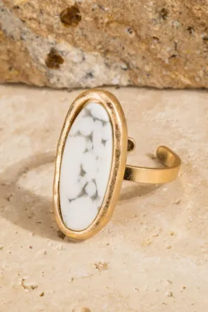 Oval Stone Ring // 3 COLORS