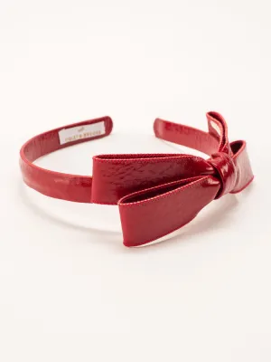 Paige Bow Headband - Red