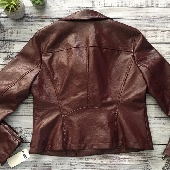 Patent Faux Leather Moto Jacket