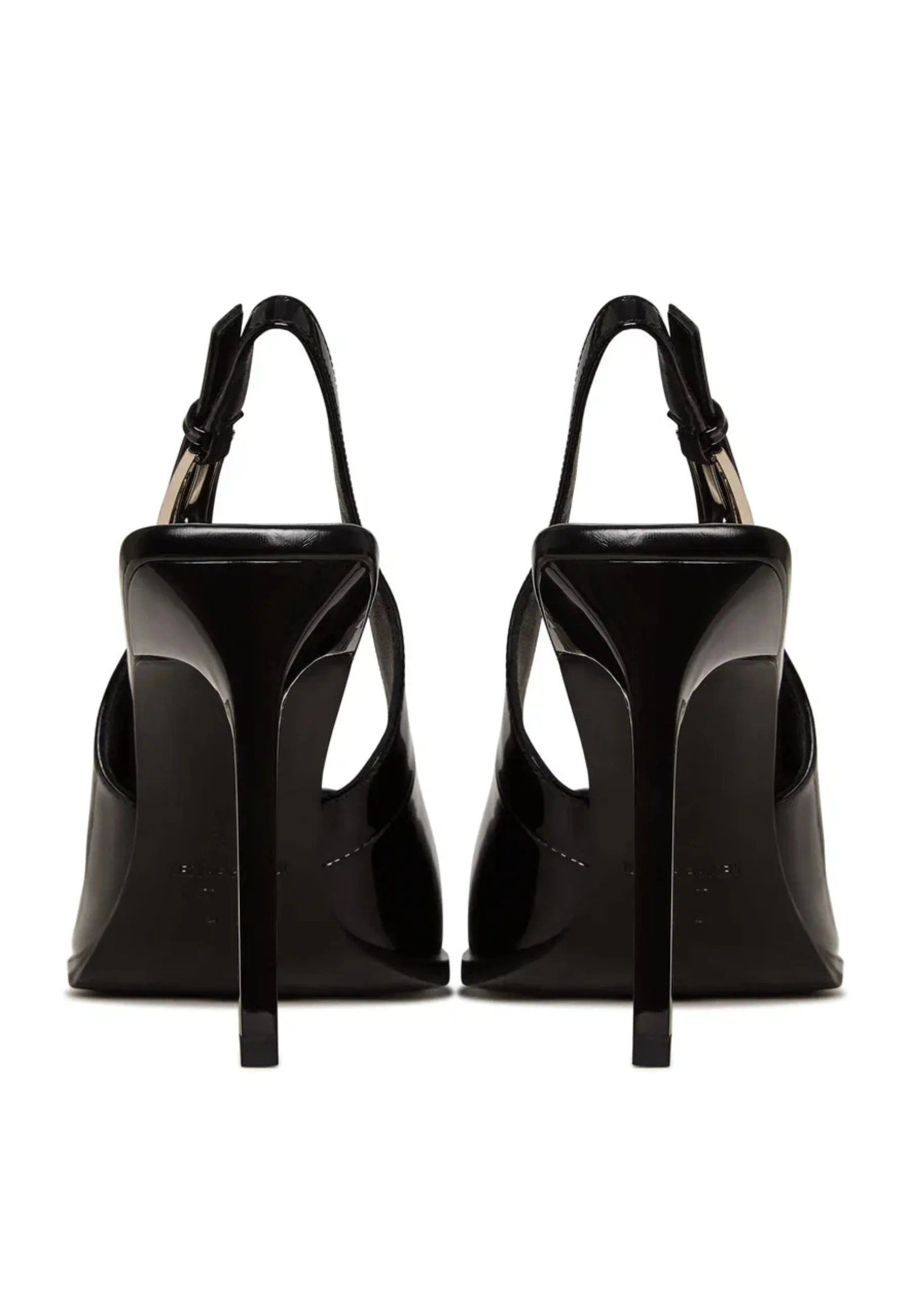 Patent Leather Slingback Pumps - Black