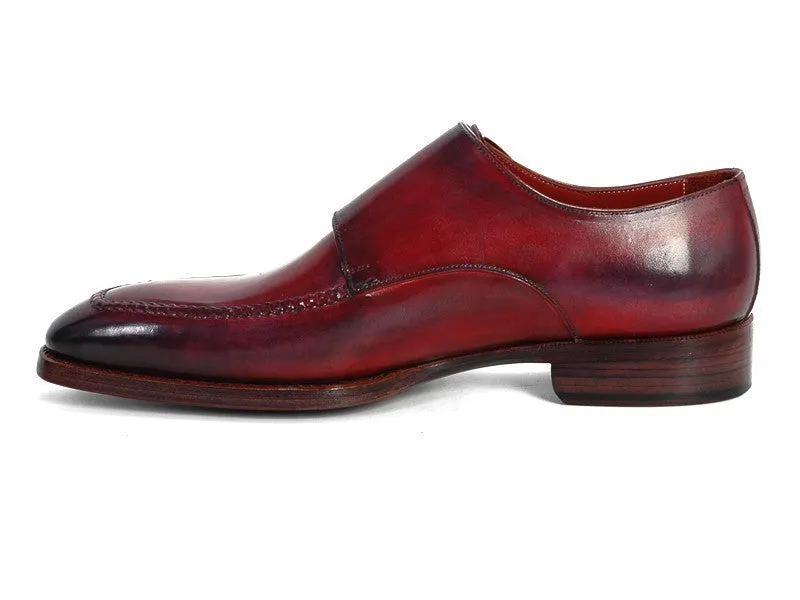 Paul Parkman Men's Leather Double Monkstraps in Black & Bordeaux