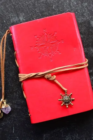 Pebble House Leather Notebook With Crystal Accent