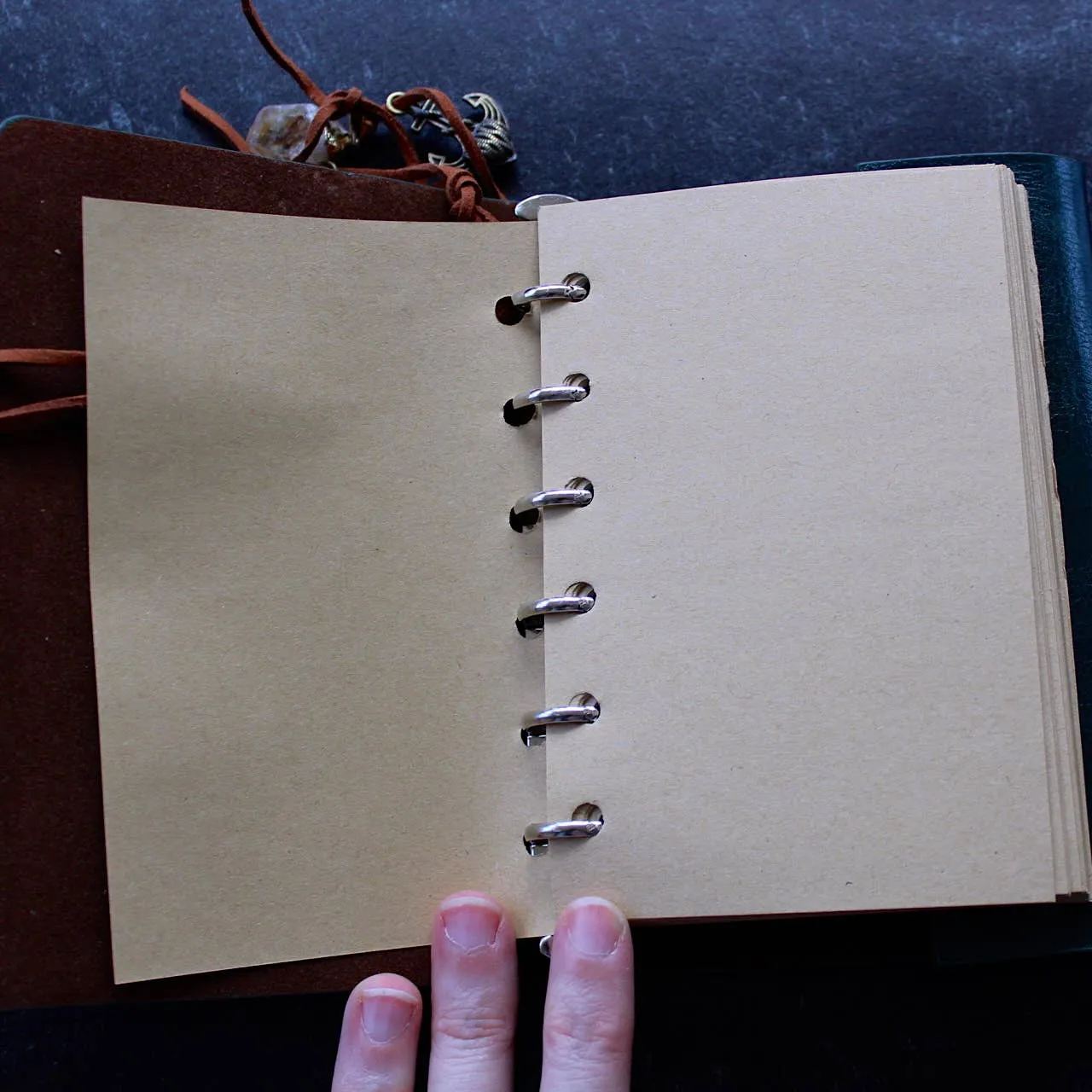 Pebble House Leather Notebook With Crystal Accent