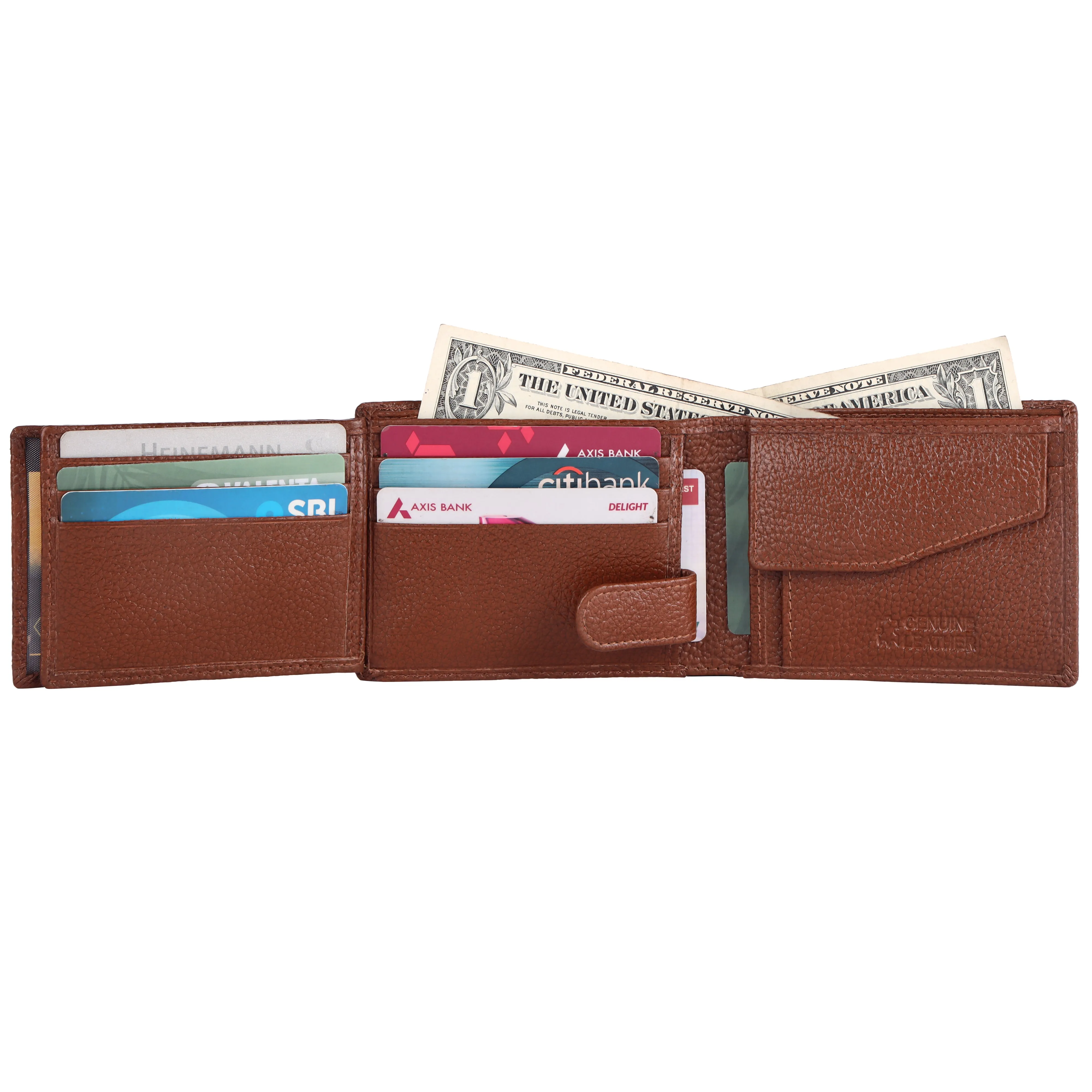 Pebble Texture 12 Card Billfold Coin Pocket Wallet #1426C