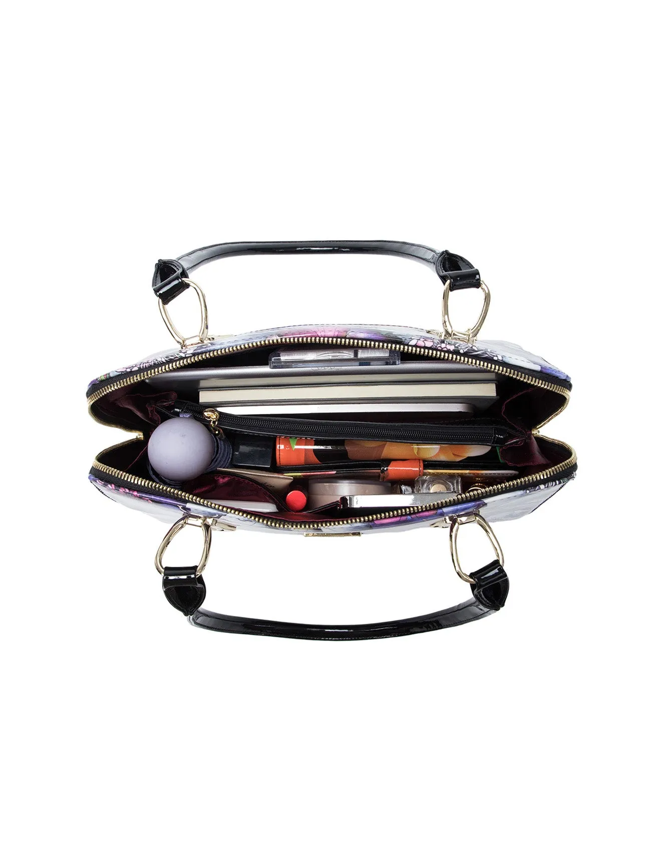 PETULA LGE PATENT LEATHER HANDBAG- SF10-7573-SALE