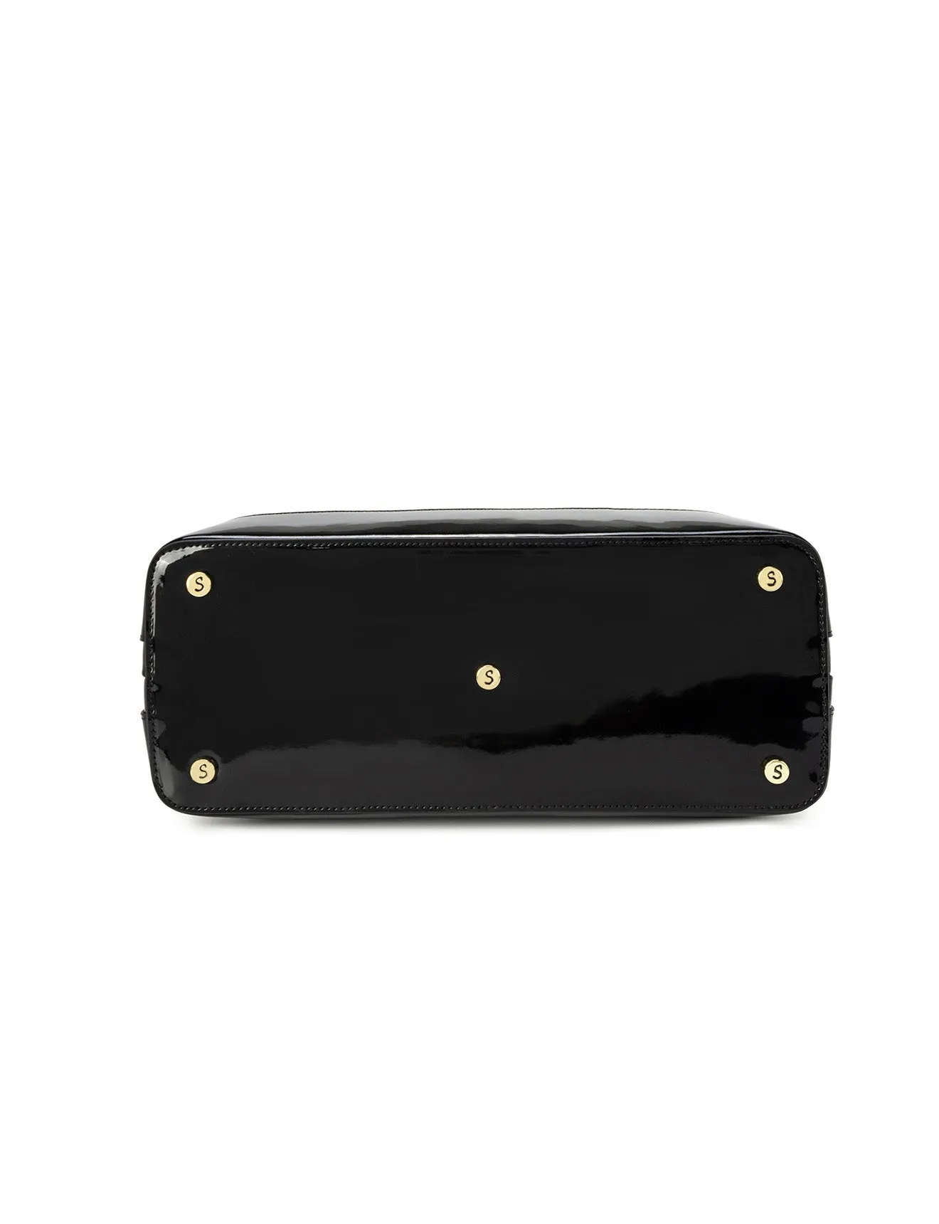 PHYLLIS PATENT LEATHER GRIP HANDLE BAG- SN82-0820-SALE