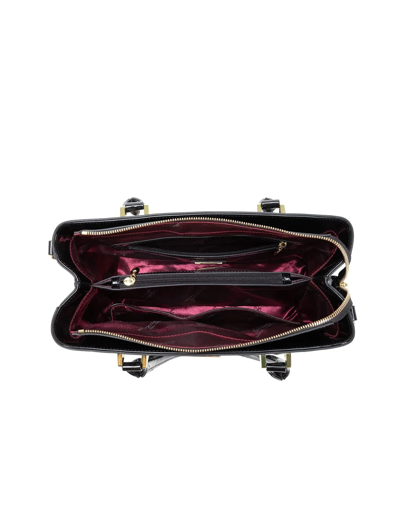 PHYLLIS PATENT LEATHER GRIP HANDLE BAG- SN82-0820-SALE