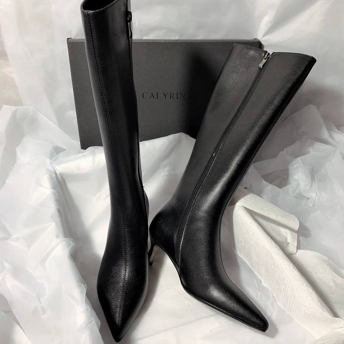 popular pointed but knee boots knight Korean version fine heel temperament side zipper high boots