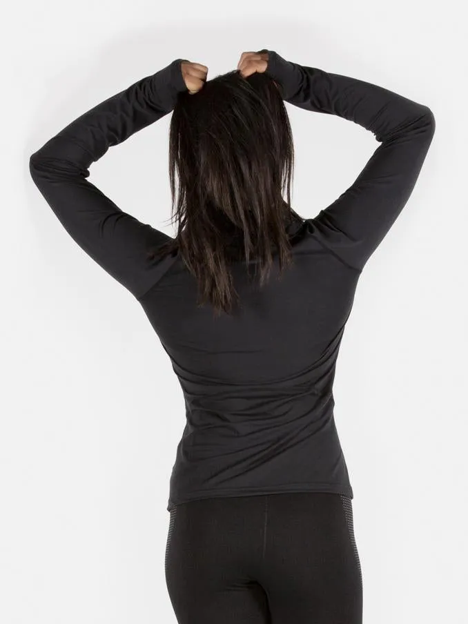 Quarter Zip Warm Up Top Black