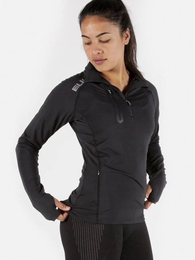 Quarter Zip Warm Up Top Black