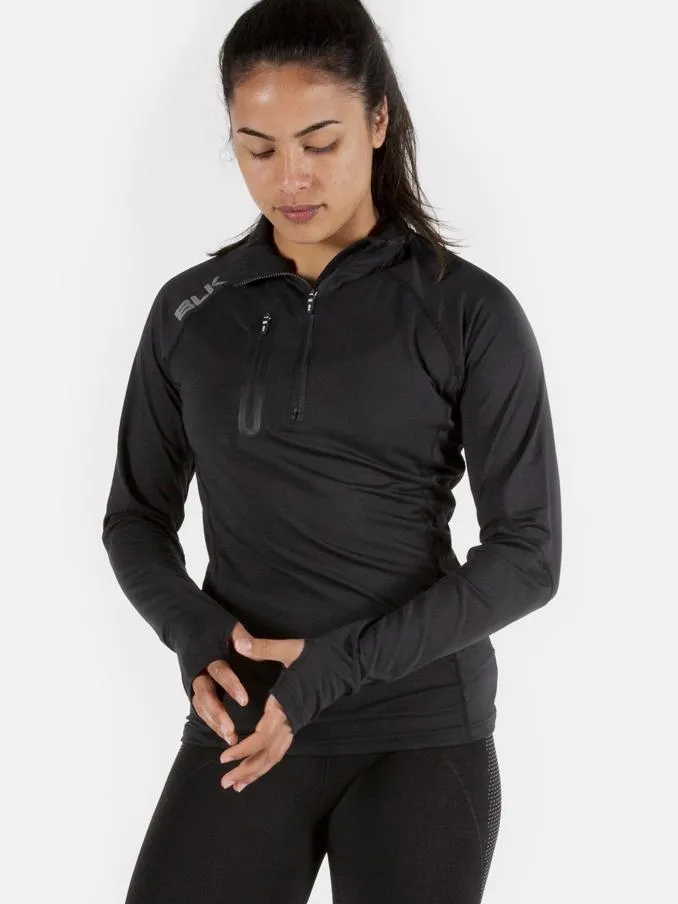 Quarter Zip Warm Up Top Black
