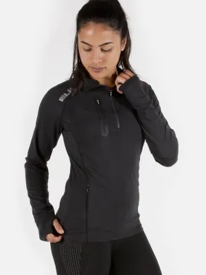 Quarter Zip Warm Up Top Black
