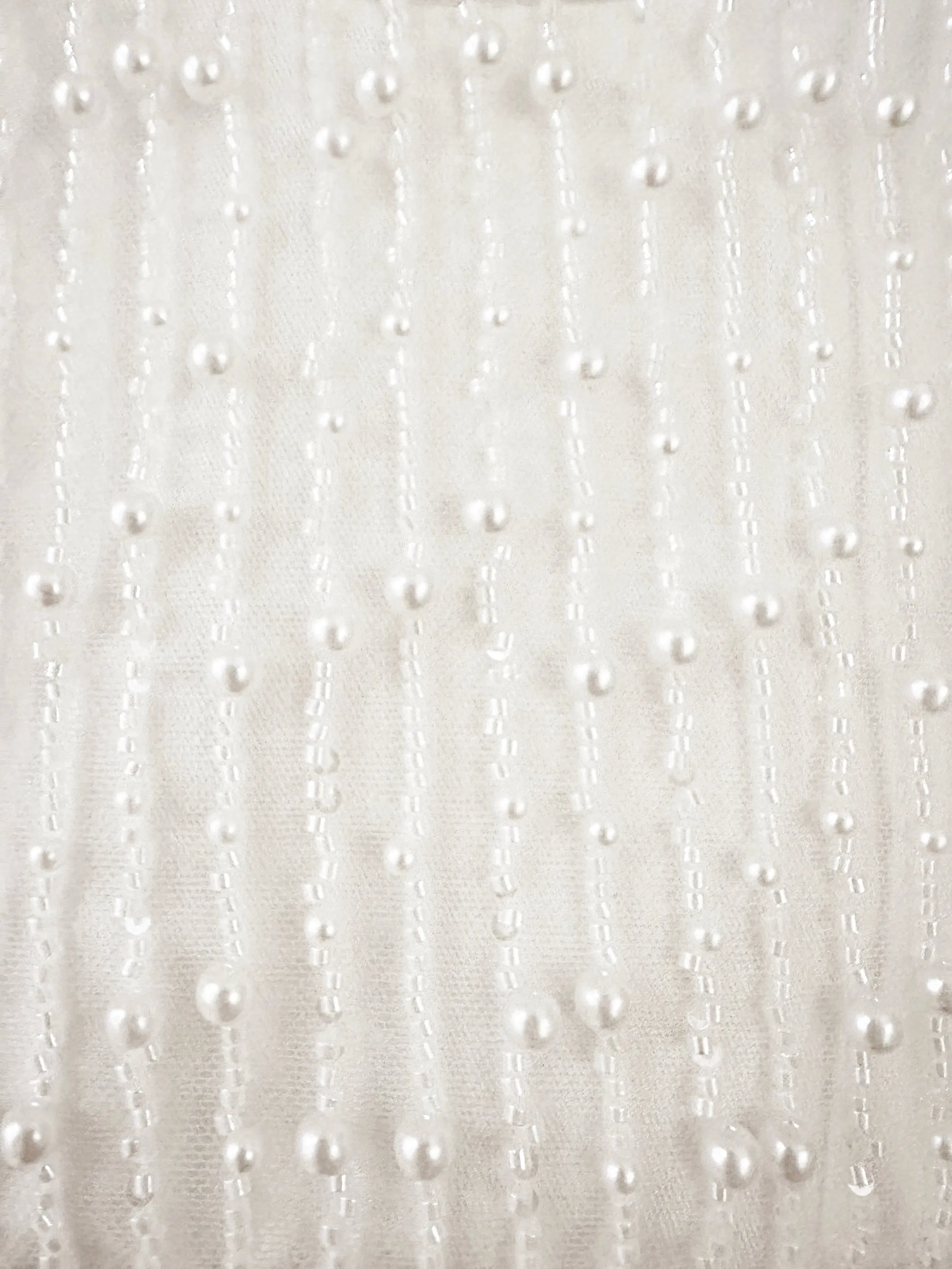 "Anja" Girl's Pearl Christening Dress with Feathers