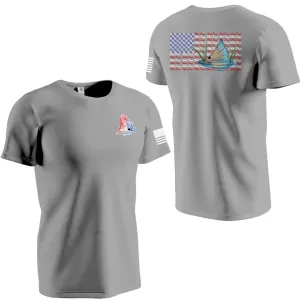 Redfish Flag Design Gray Short Sleeve Dri-fit (SS05)