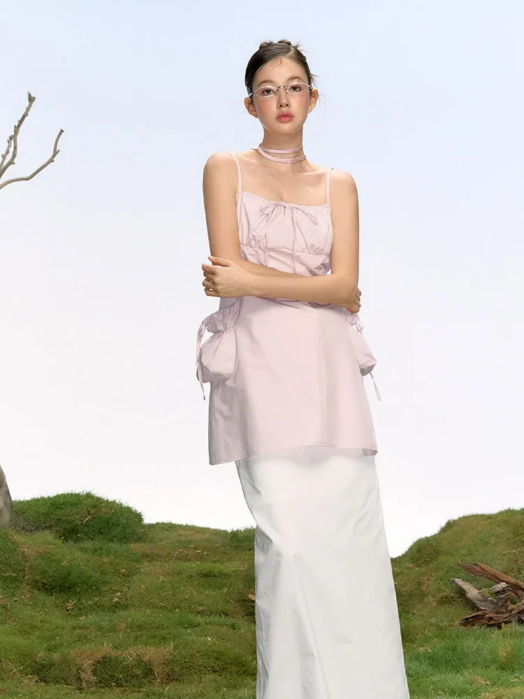 Ribbon Pocket Bustier Dress