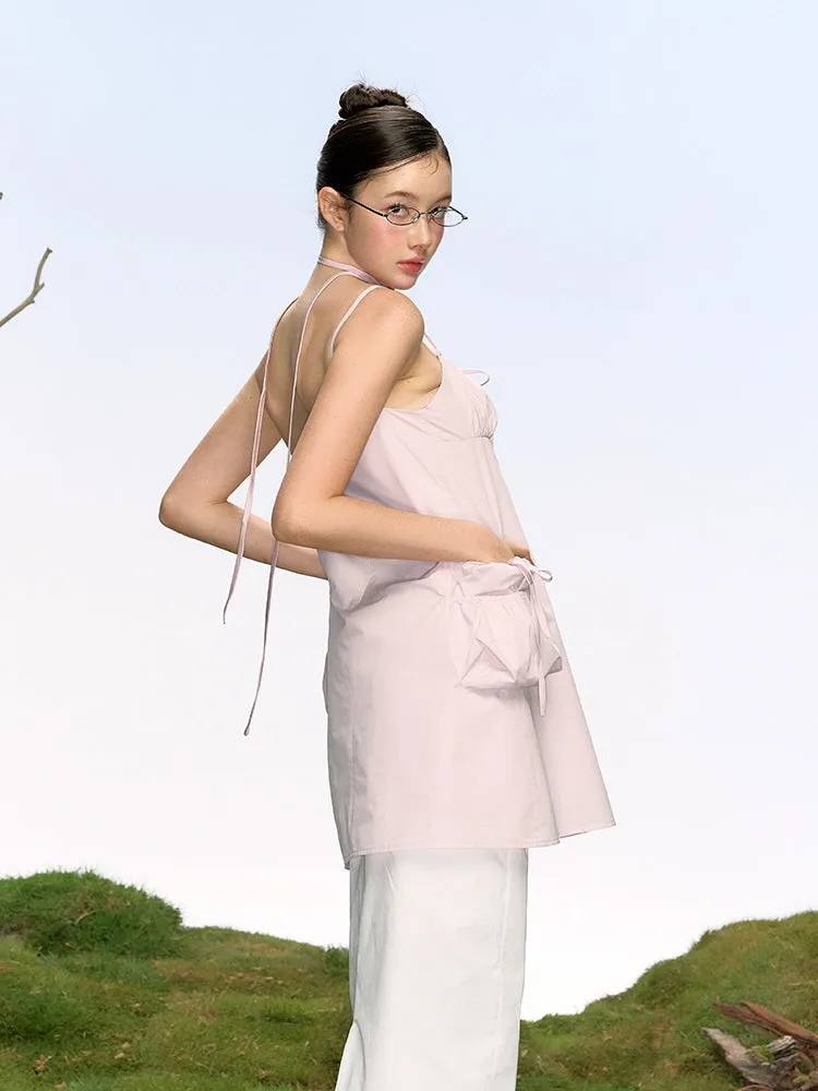 Ribbon Pocket Bustier Dress