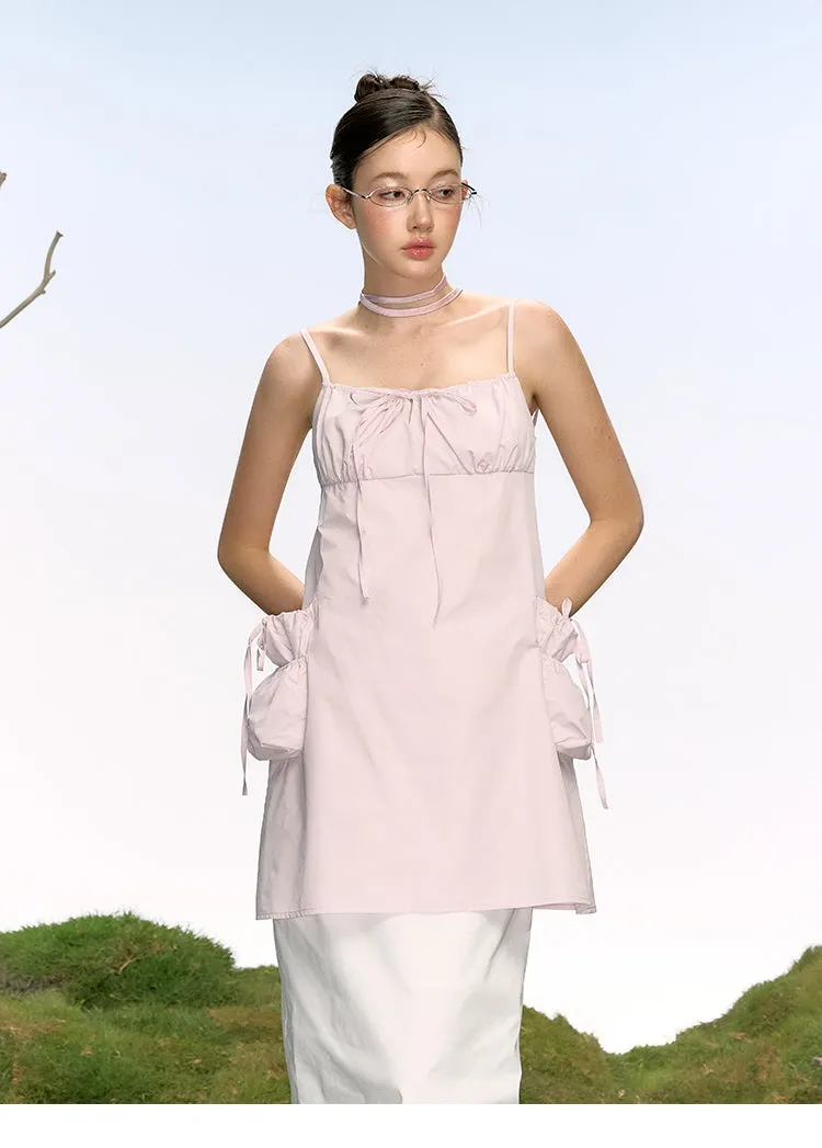 Ribbon Pocket Bustier Dress