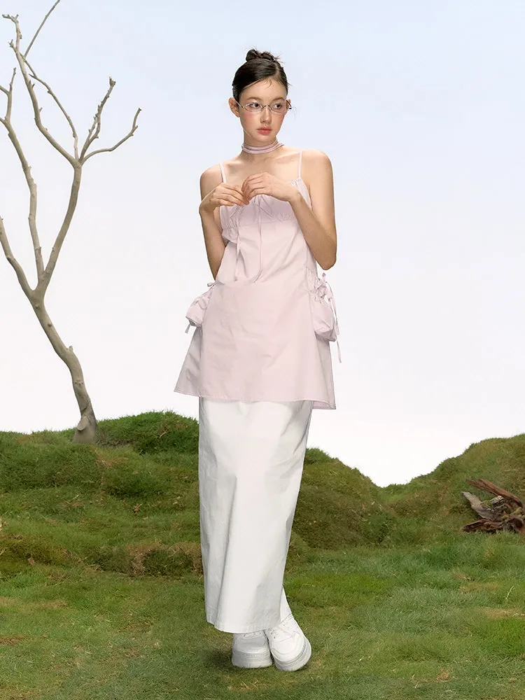Ribbon Pocket Bustier Dress