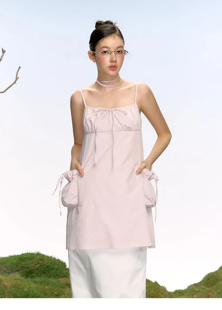 Ribbon Pocket Bustier Dress