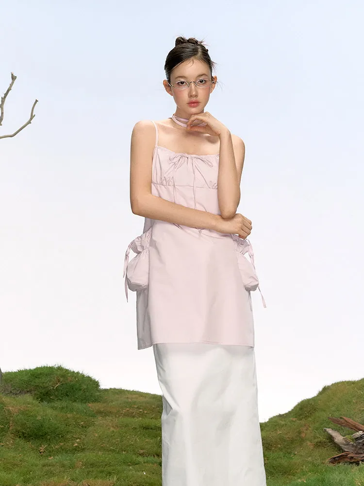 Ribbon Pocket Bustier Dress