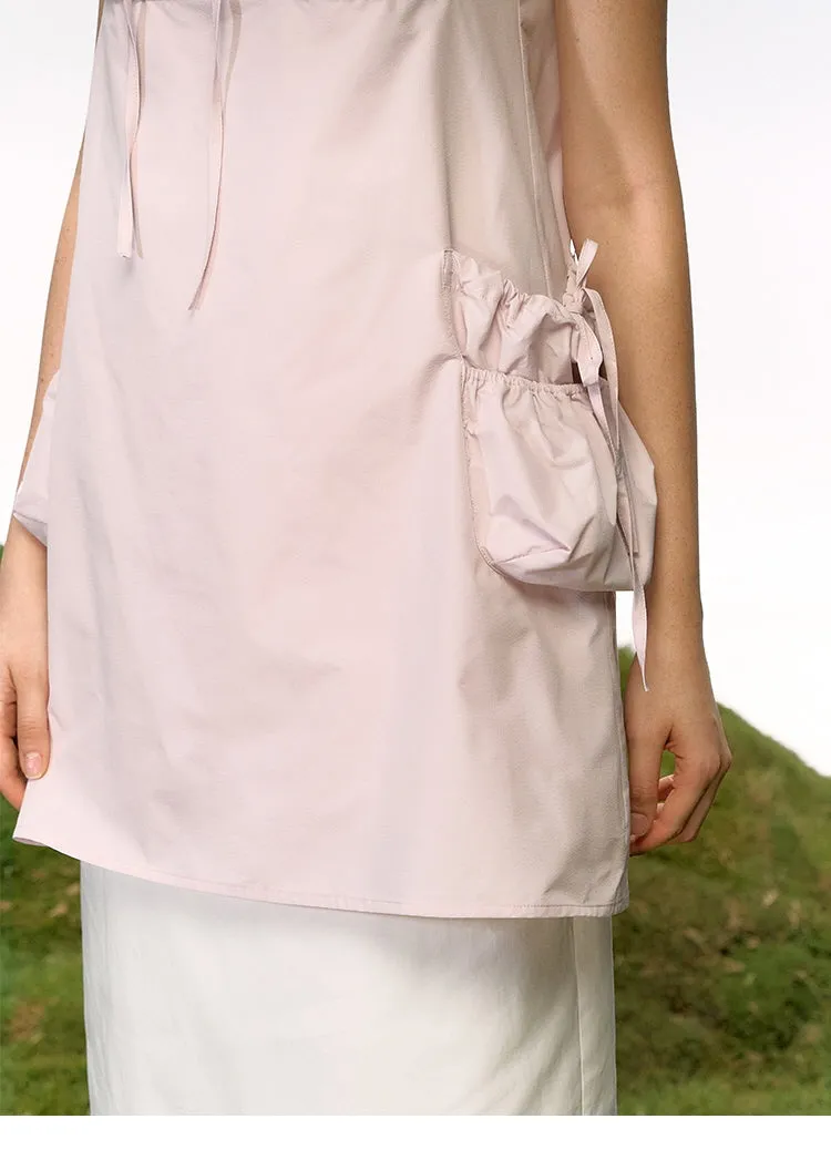 Ribbon Pocket Bustier Dress