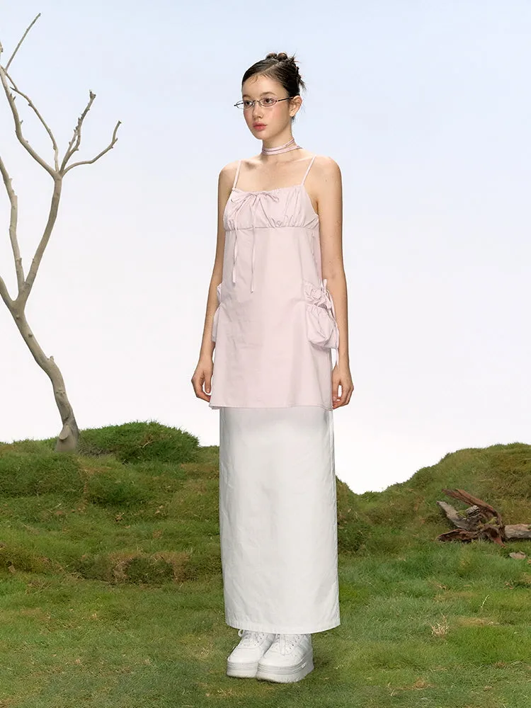 Ribbon Pocket Bustier Dress