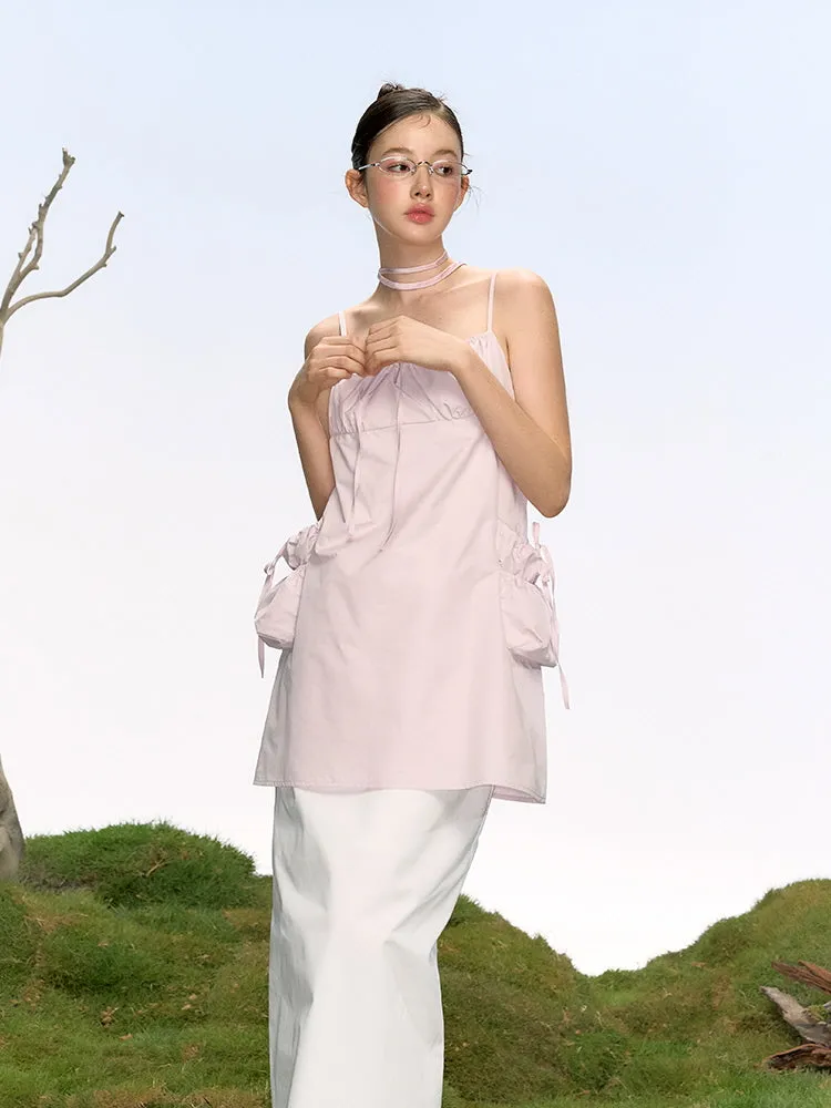 Ribbon Pocket Bustier Dress