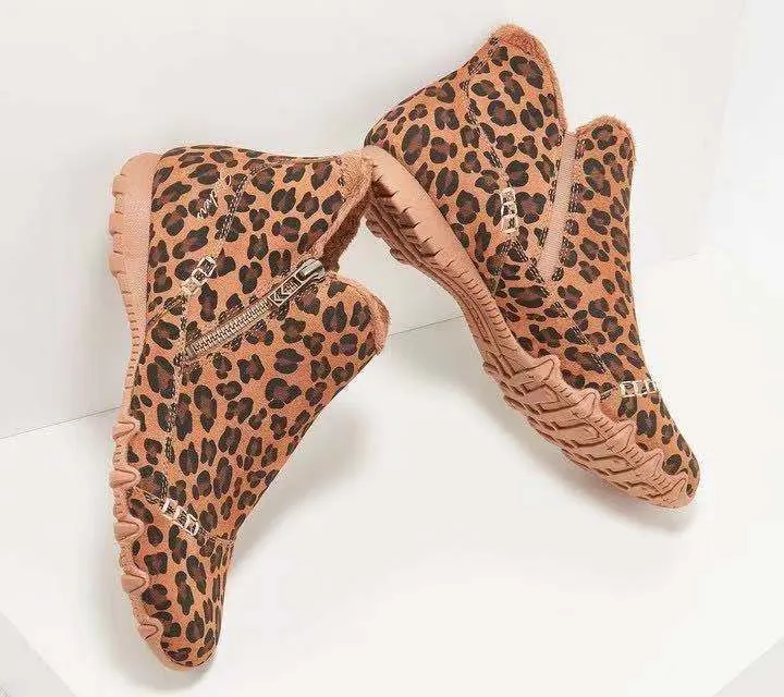 Round Toe Free Size Faux Fur Women's Shoes