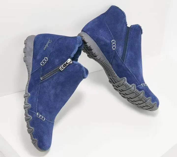 Round Toe Free Size Faux Fur Women's Shoes