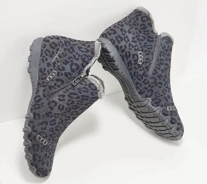 Round Toe Free Size Faux Fur Women's Shoes