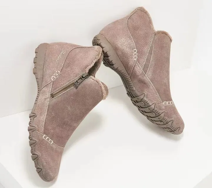 Round Toe Free Size Faux Fur Women's Shoes