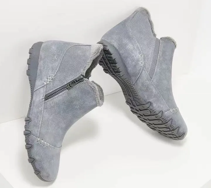 Round Toe Free Size Faux Fur Women's Shoes